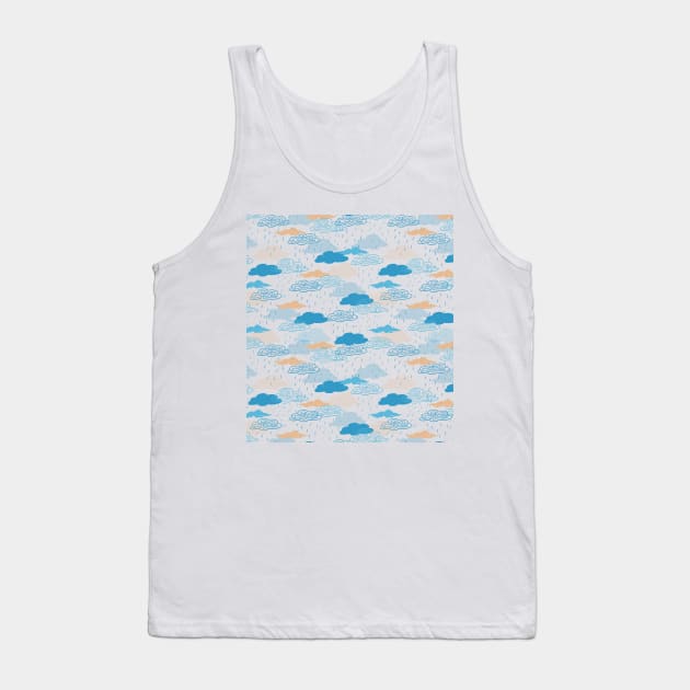 Blue Rainy Day Pattern Tank Top by FlinArt